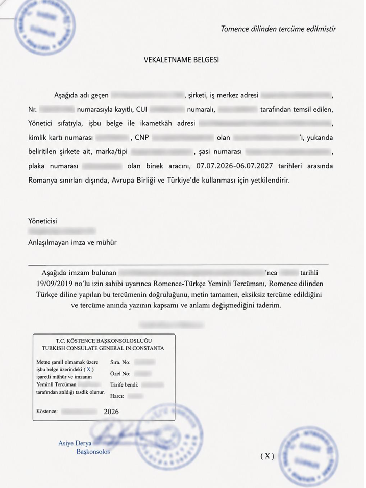 Obține Procura auto Turcia în Constanța, simplu și rapid